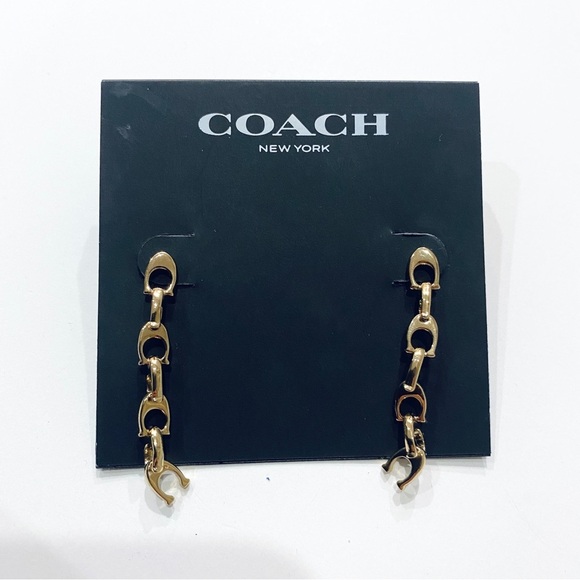 Coach ‘C’ linear chain earrings - Picture 4 of 5